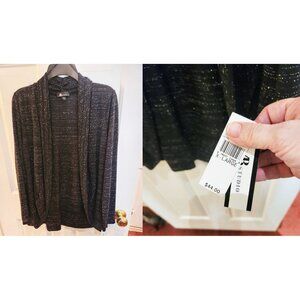 Black Open Lightweight Cardigan Jacket.